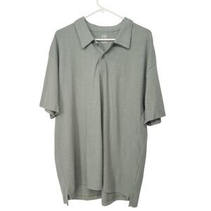 NWT Gap Sage Green Linen Cotton Short Sleeve Polo Men's XL